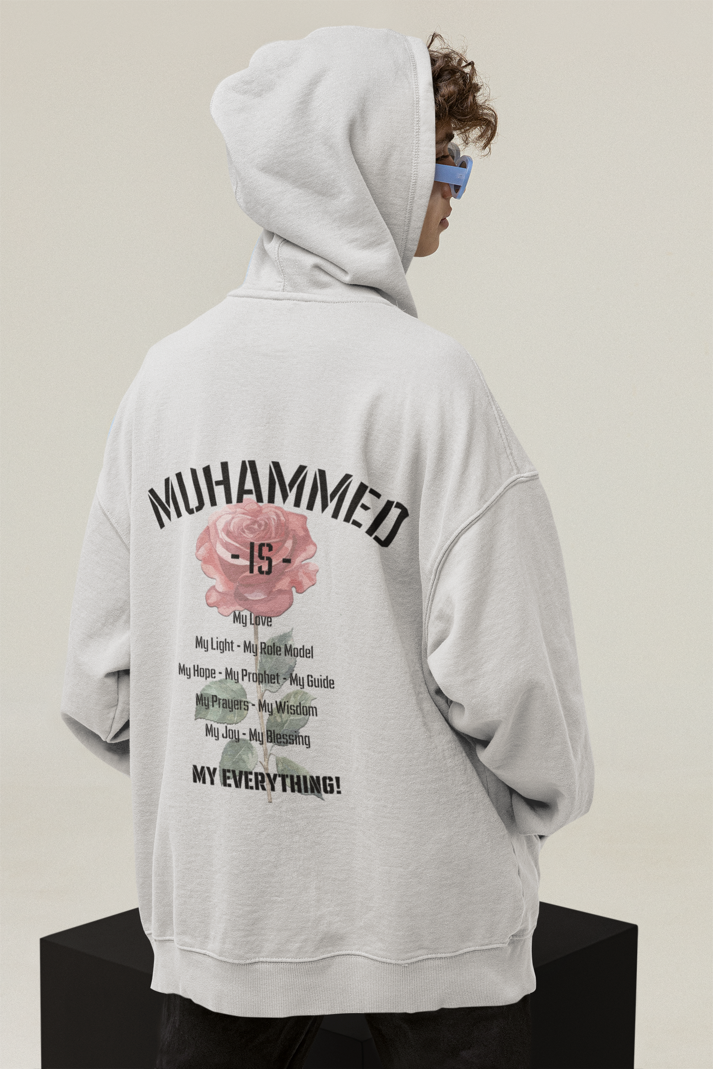 Muhammed's Rose Oversized Zipper Hoodie