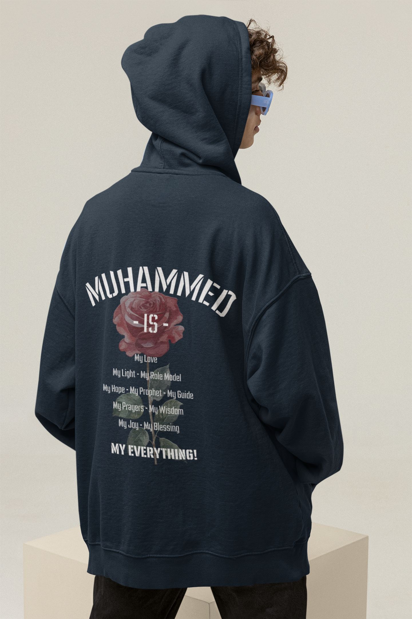 Muhammed's Rose Oversized Zipper Hoodie
